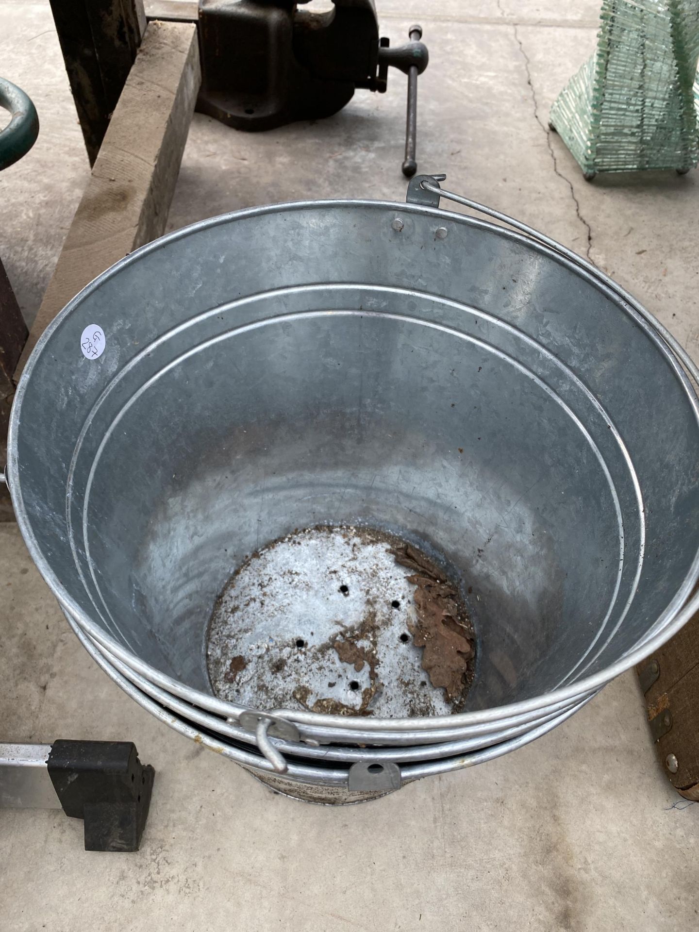 FOUR BUCKETS TO INCLUDE THREE GALVANISED AND ONE STAINLESS STEEL - Image 2 of 2