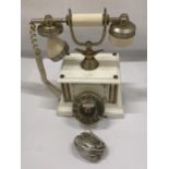 A VINTAGE ITALIAN TELEPHONE WITH GILT DESIGN