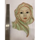 A CROWN DEVON ART DECO STYLE HAND PAINTED 'DOROTHY ANN' FACE WALL MASK