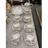 A FLORAL BONE CHINA TEASET