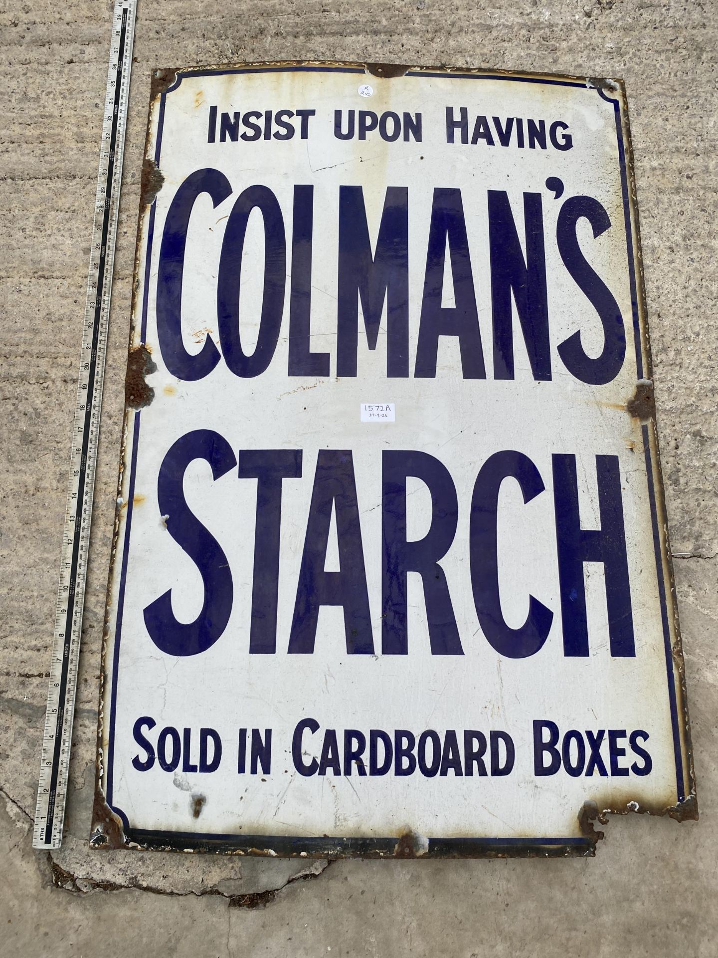 AN ENAMEL COLMANS STARCH SIGN