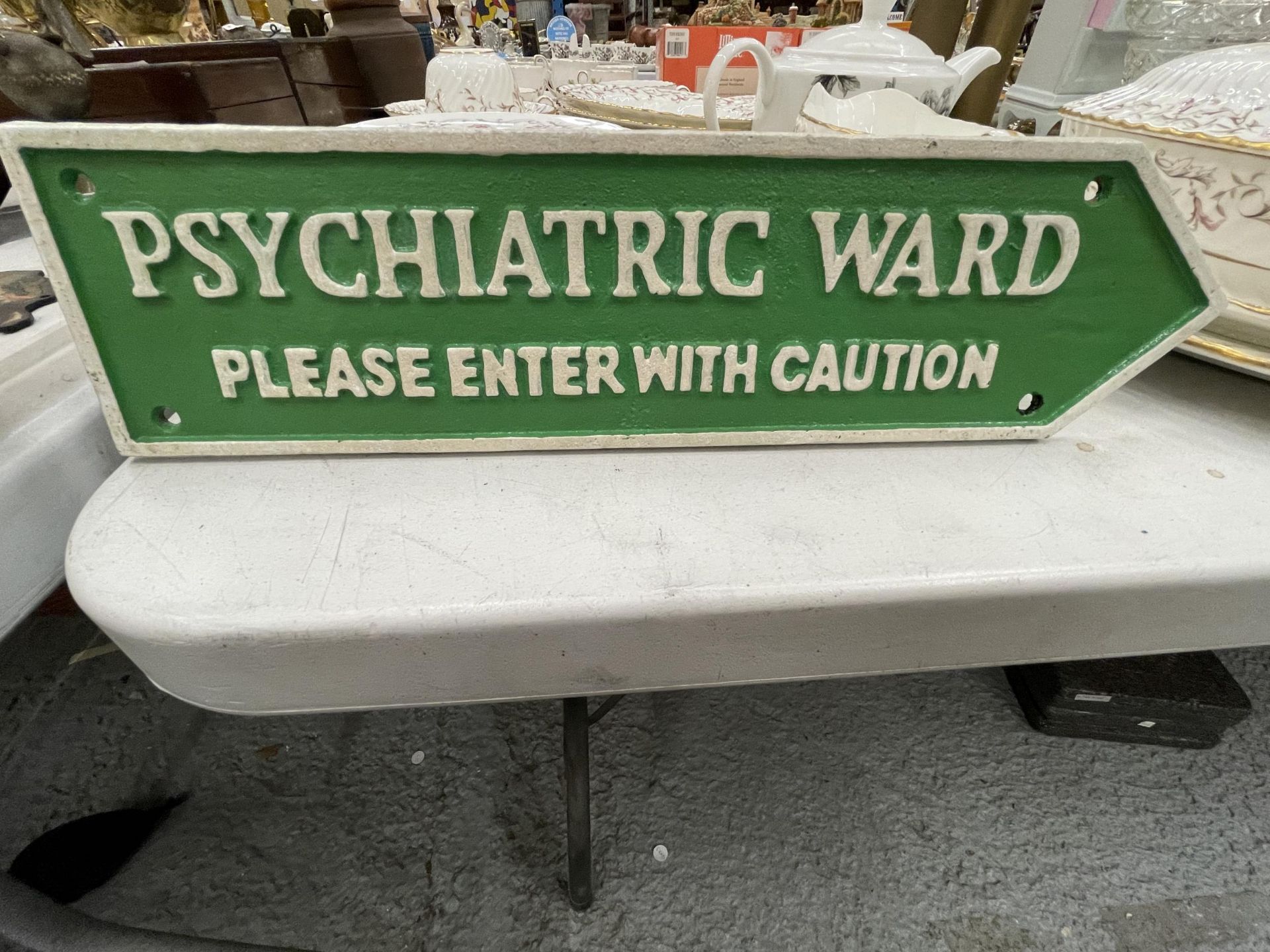 A CAST 'PSYCHIATRIC WARD' SIGN - Image 2 of 2