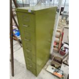 A VINTAGE METAL SIX DRAWER FILING CABINET