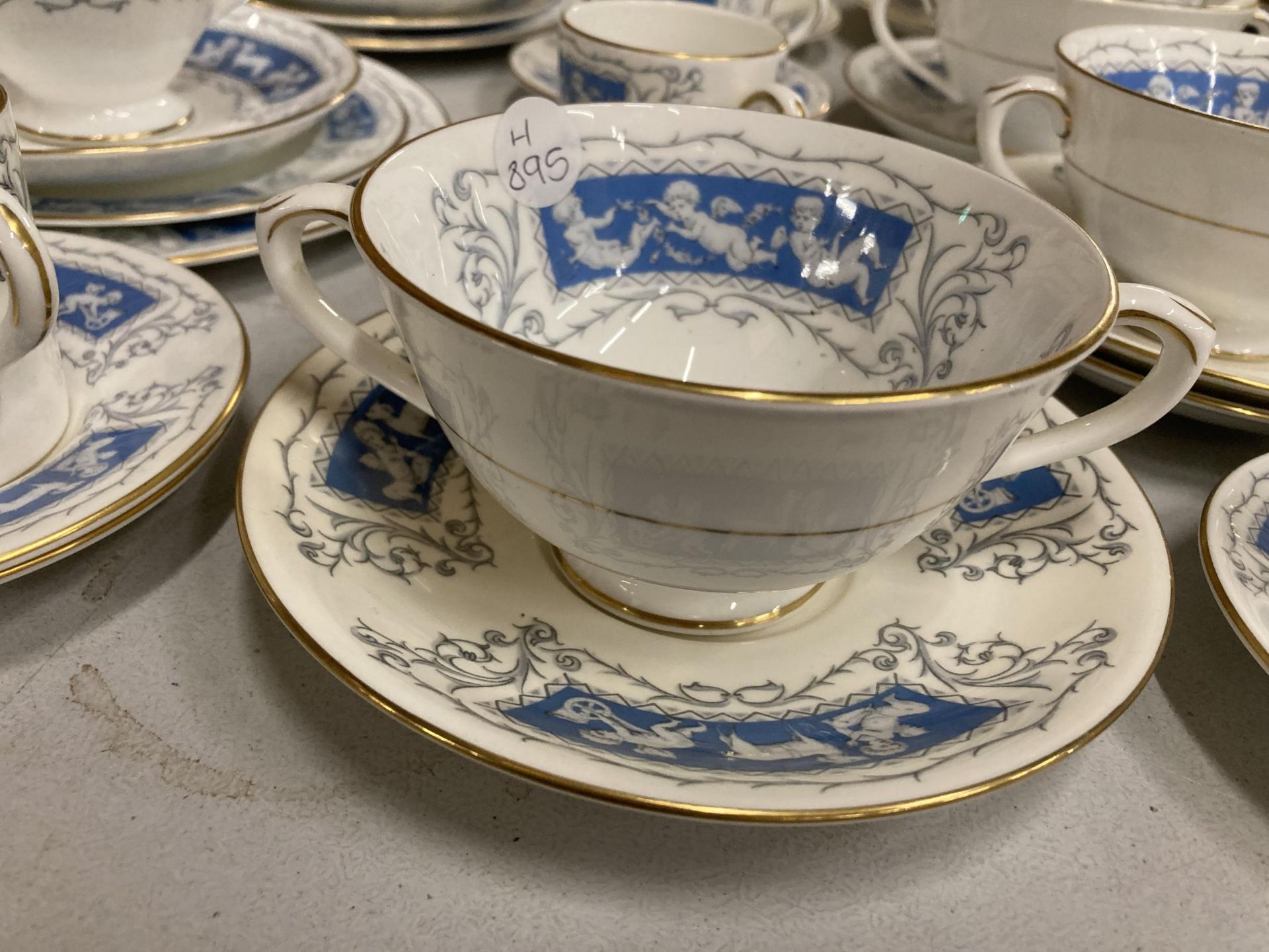 A COALPORT REVELRY PART DINNER SERVICE AND CROWN STAFFORDSHIRE PLATES - Image 4 of 7