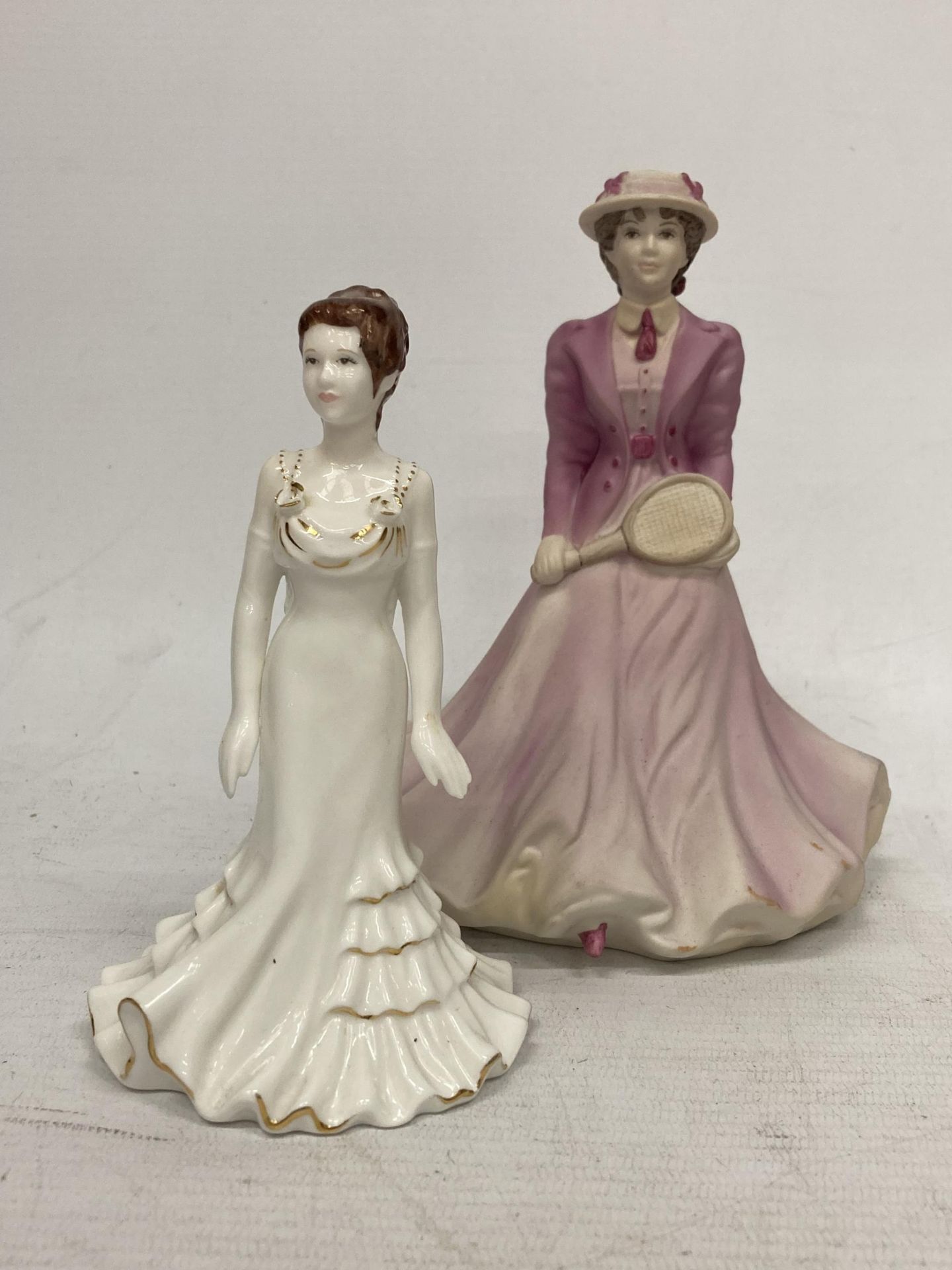 TWO COALPORT FIGURINES "CRYSTAL" AND "BEAU MONDE ON COURT"