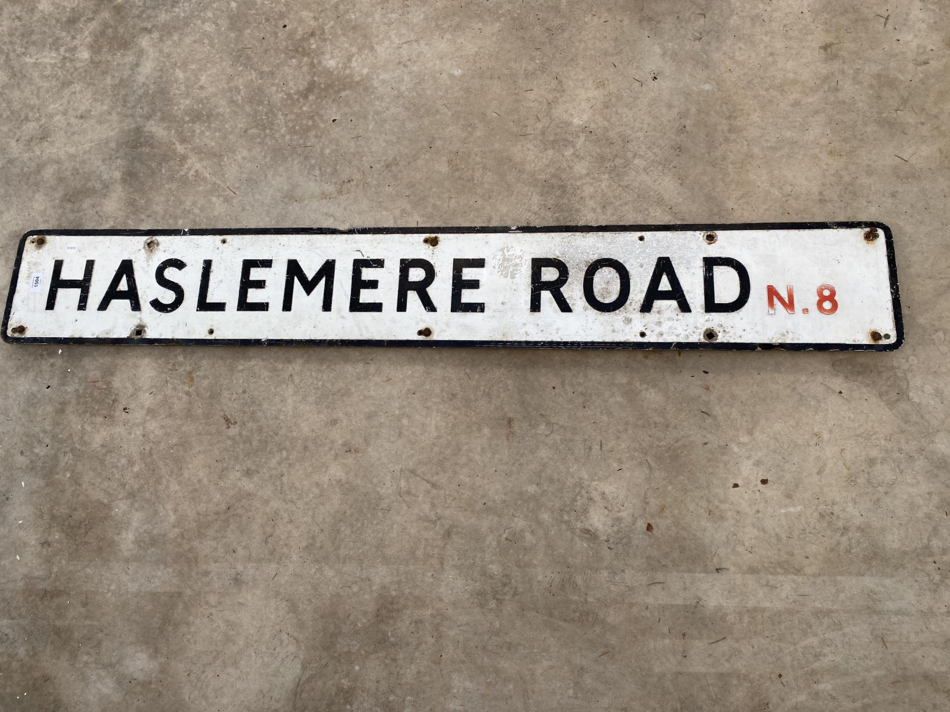 A CAST ALLOY 'HASLEMERE ROAD', LONDON N8 SIGN