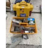 AN ASSORTMENT OF ITEMS TO INCLUDE A PORTABLE POWER STATION, BOLTS AND HINGES ETC