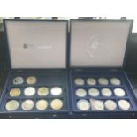 TWO COIN CASES CONTAINING VARIOUS UK & FOREIGN CROWN COINS