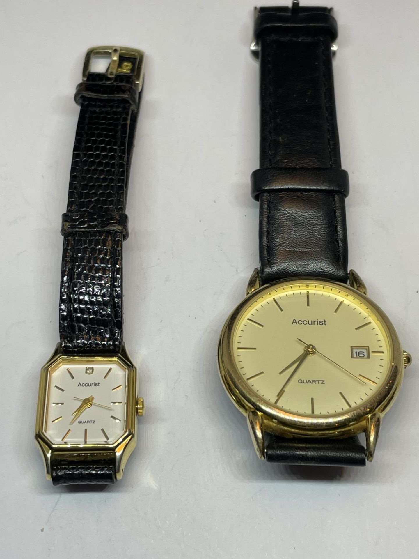 TWO ACCURIST WRIST WATCHES SEEN WORKING BUT NO WARRANTY