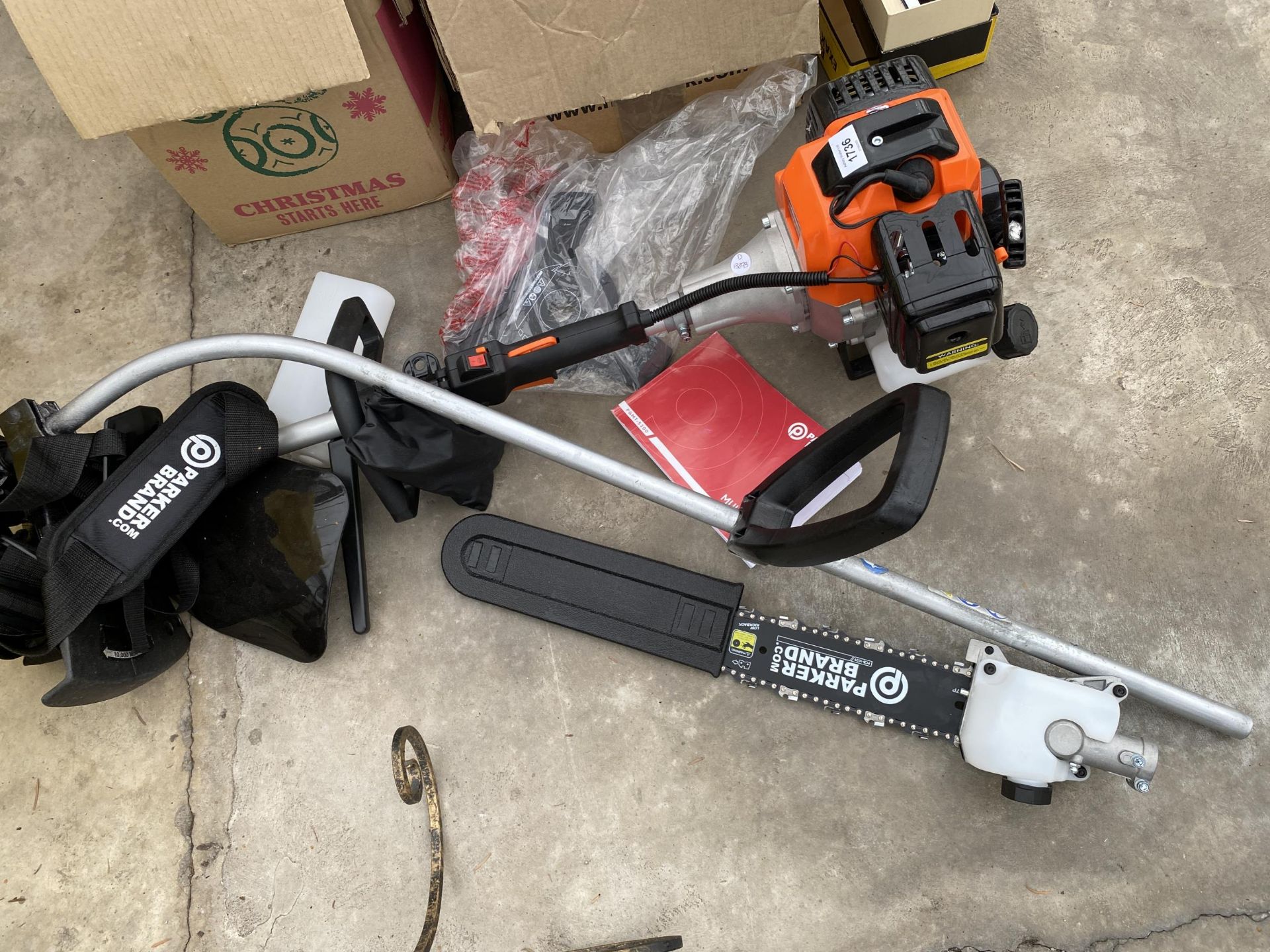 A PARKER BRAND PGMT-5200 PETROL MULTI TOOL WITH CHAINSAW AND STRIMMER ATTATCHMENT - Image 2 of 3