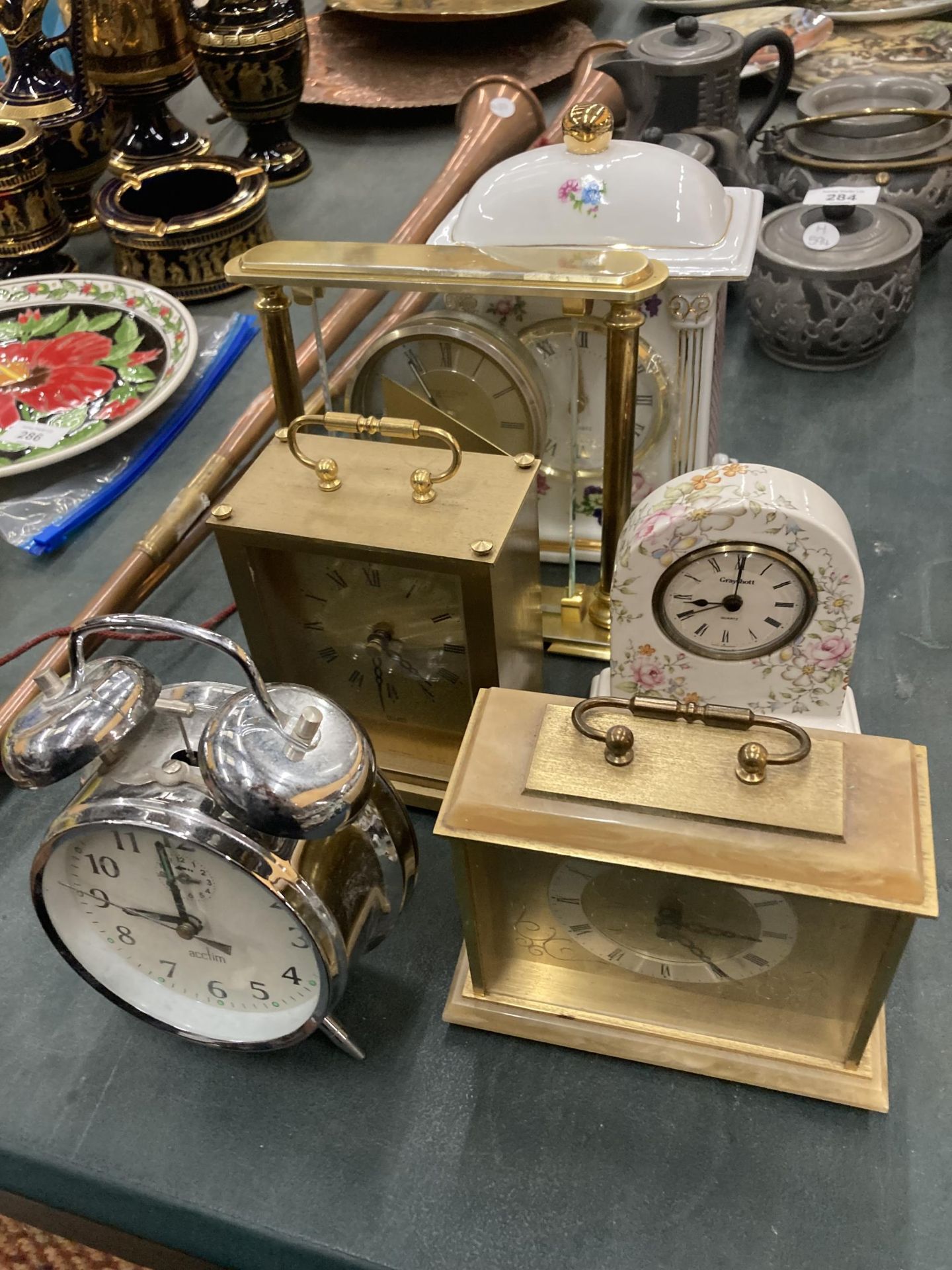 A COLLECTION OF VINTAGE CLOCKS - ACCTIM ETC