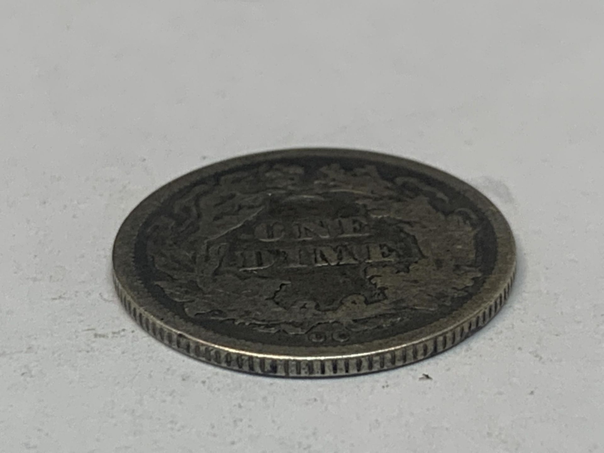 AN 1876 CC U.S.A SEATED LIBERTY SILVER DIME COIN, BELIEVED VF - Image 3 of 6