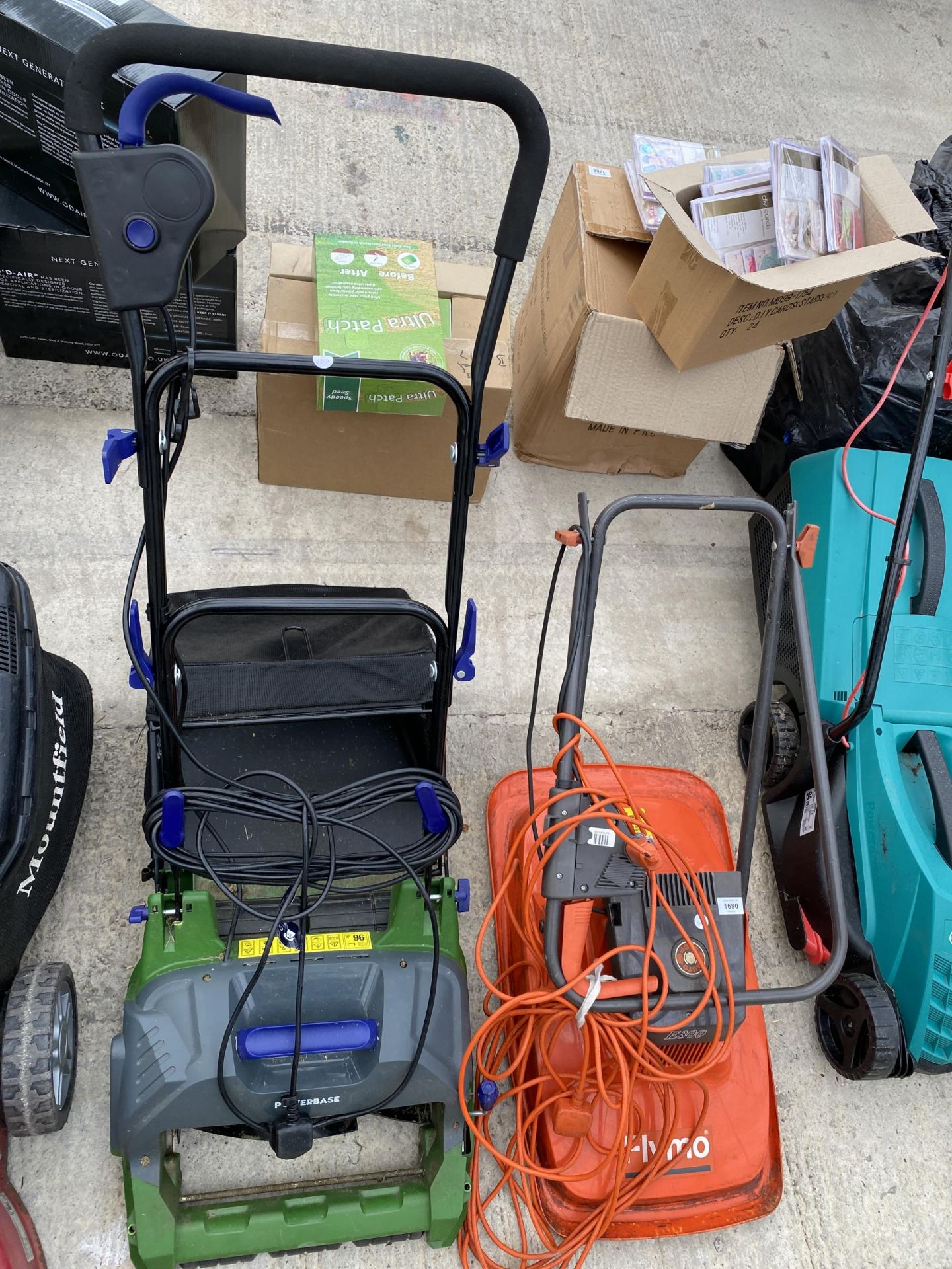 TWO ELECTRIC LAWN MOWERS, A FLYMO AND A POWERBASE - Image 3 of 3