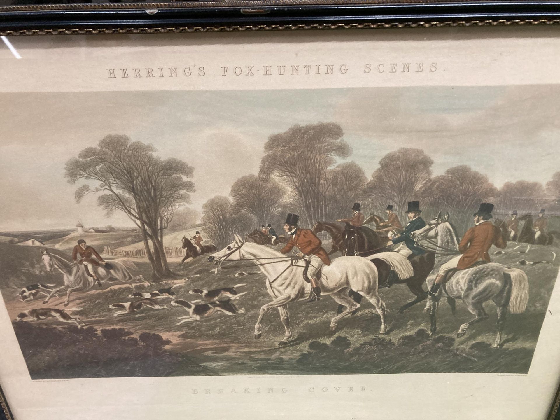 A SET OF FOUR VINTAGE HUNTING ENGRAVINGS - Image 3 of 5