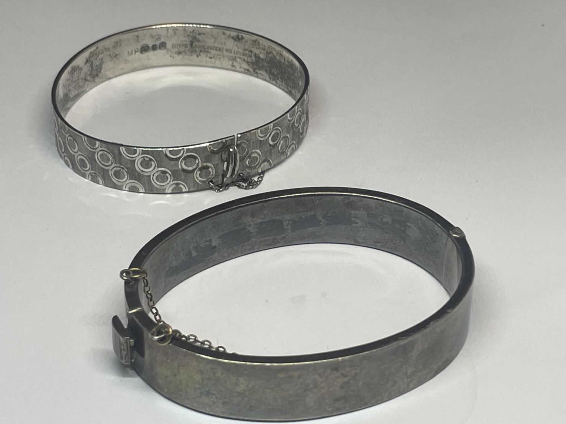 TWO SILVER BANGLES - Image 2 of 2