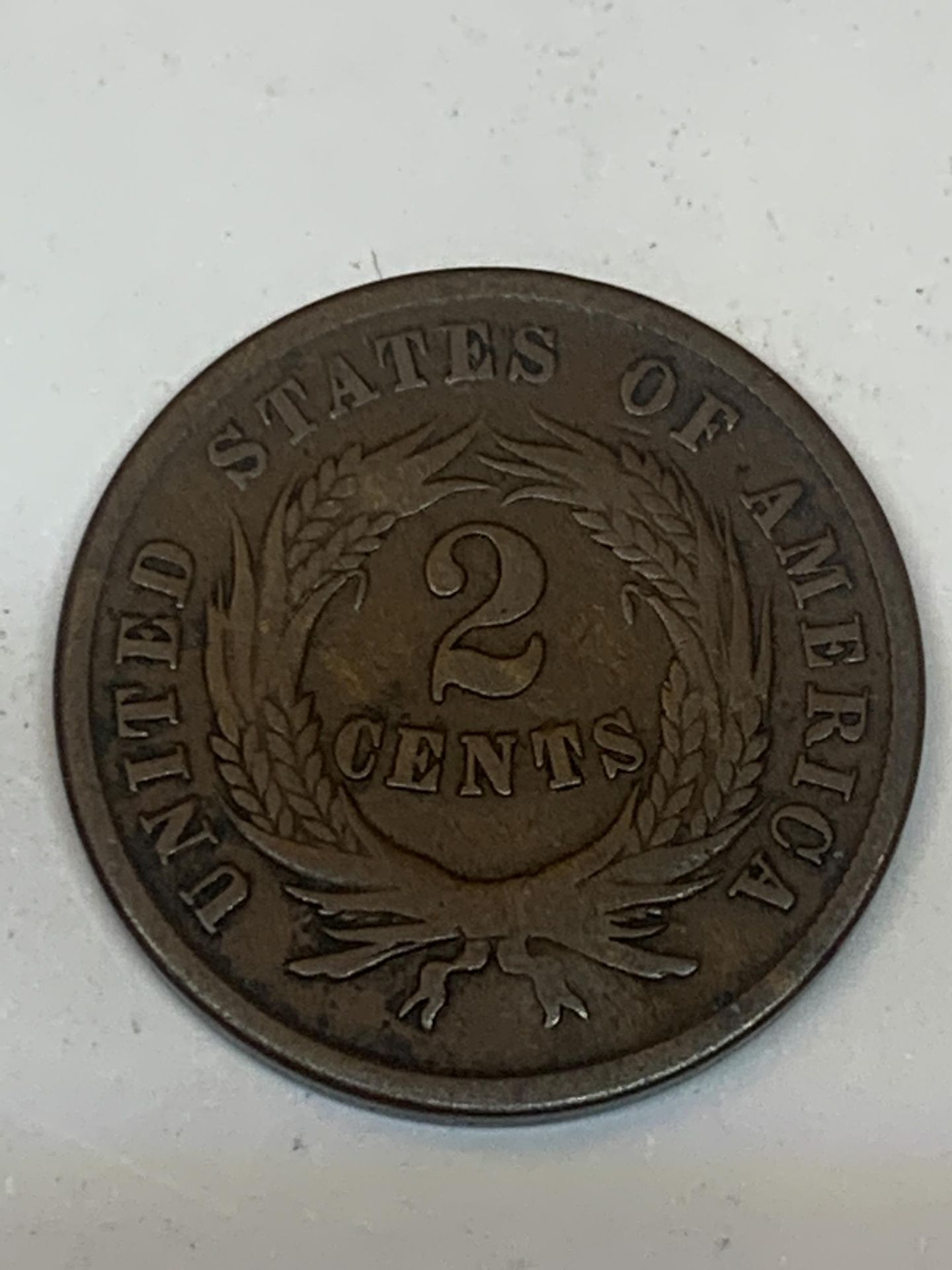 AN 1864 U.S.A TWO CENT COIN, BELIEVED VF - Bild 2 aus 3