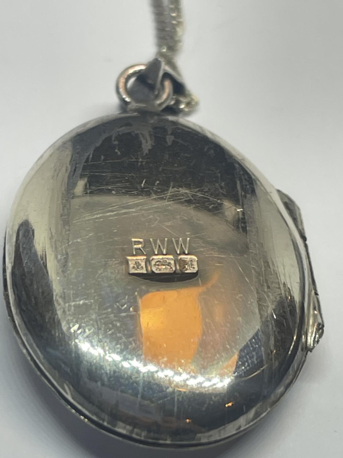 TWO SILVER LOCKETS ON CHAINS - Image 4 of 5