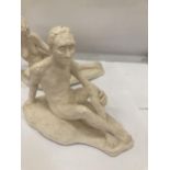 TWO ABSTRACT STONE EFFECT NUDE FIGURES