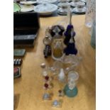 A COLLECTION OF AVON GLASS PERFUME BOTTLES