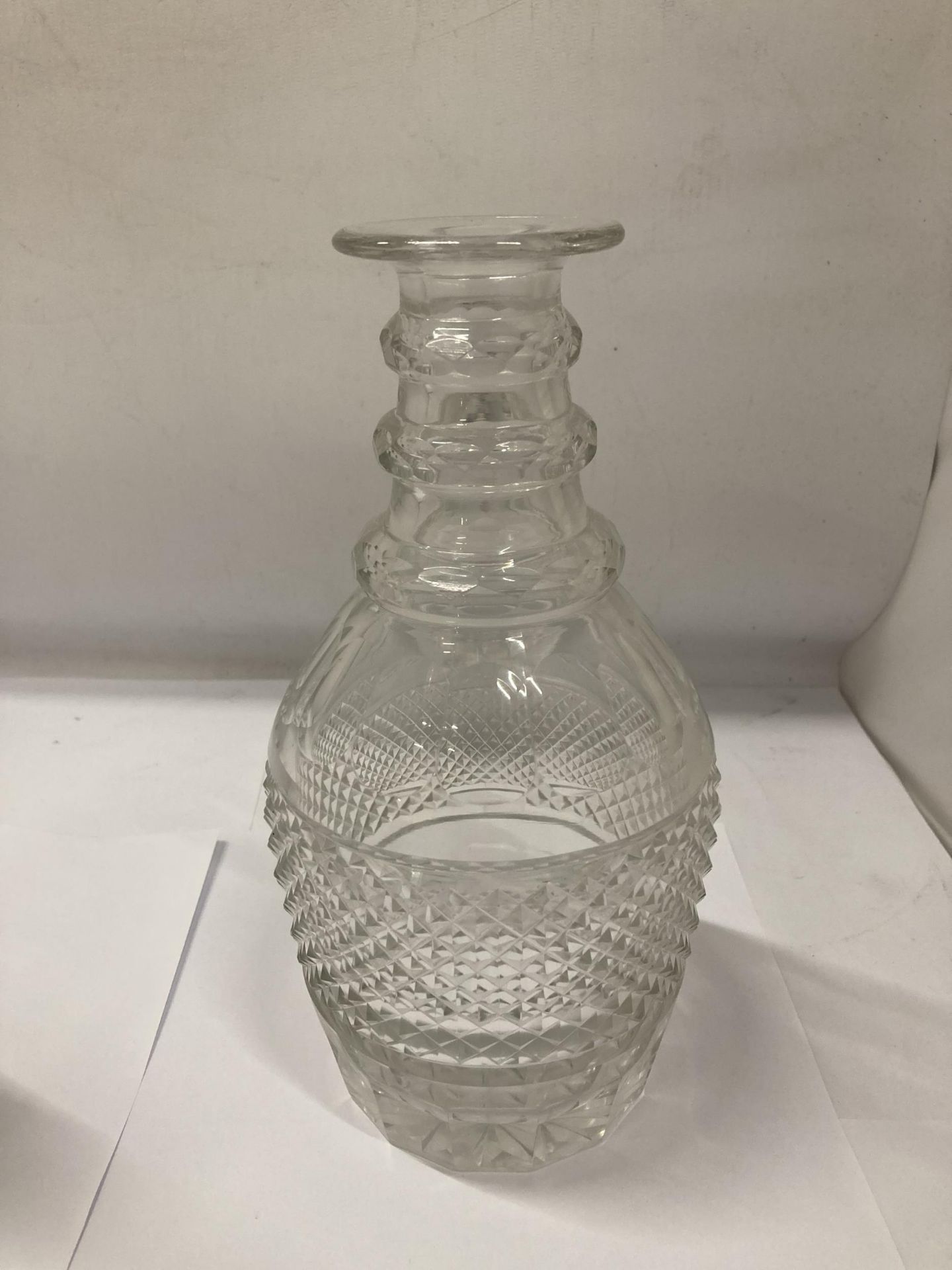 A GLASS DECANTER AND A SUGAR SIFTER WITH PLATED LID - Image 3 of 4