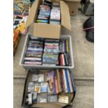 A LARGE ASSORTMENT OF CDS AND DVDS ETC