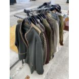 A LARGE ASSORTMENT OF VINTAGE MENS AND WOMENS CLOTHES