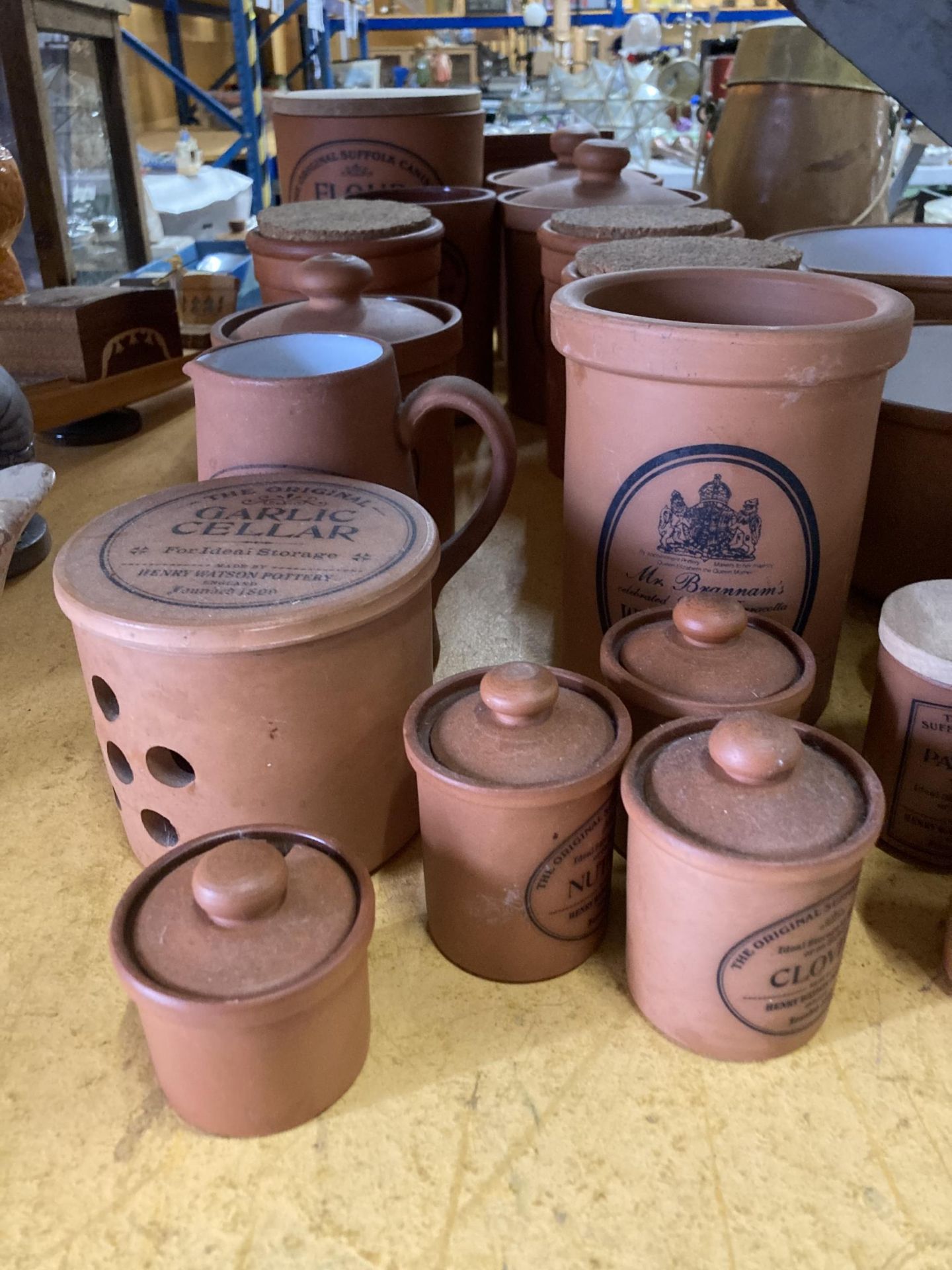 A LARGE COLLECTION OF TERRACOTTA STORAGE JARS AND BOWLS, THE MAJORITY BY HENRY WATSON POTTERY - Image 2 of 5