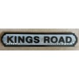 A WOODEN KINGS ROAD STREET SIGN, LENGTH 80CM