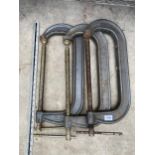 A SET OF THREE HEAVY DUTY 19" G CLAMPS