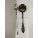 TWO SILVER SPOONS TO INCLUDE A SUGAR SIFTER GROSS WEIGHT GROSS WEIGHT 63.5GRAMS