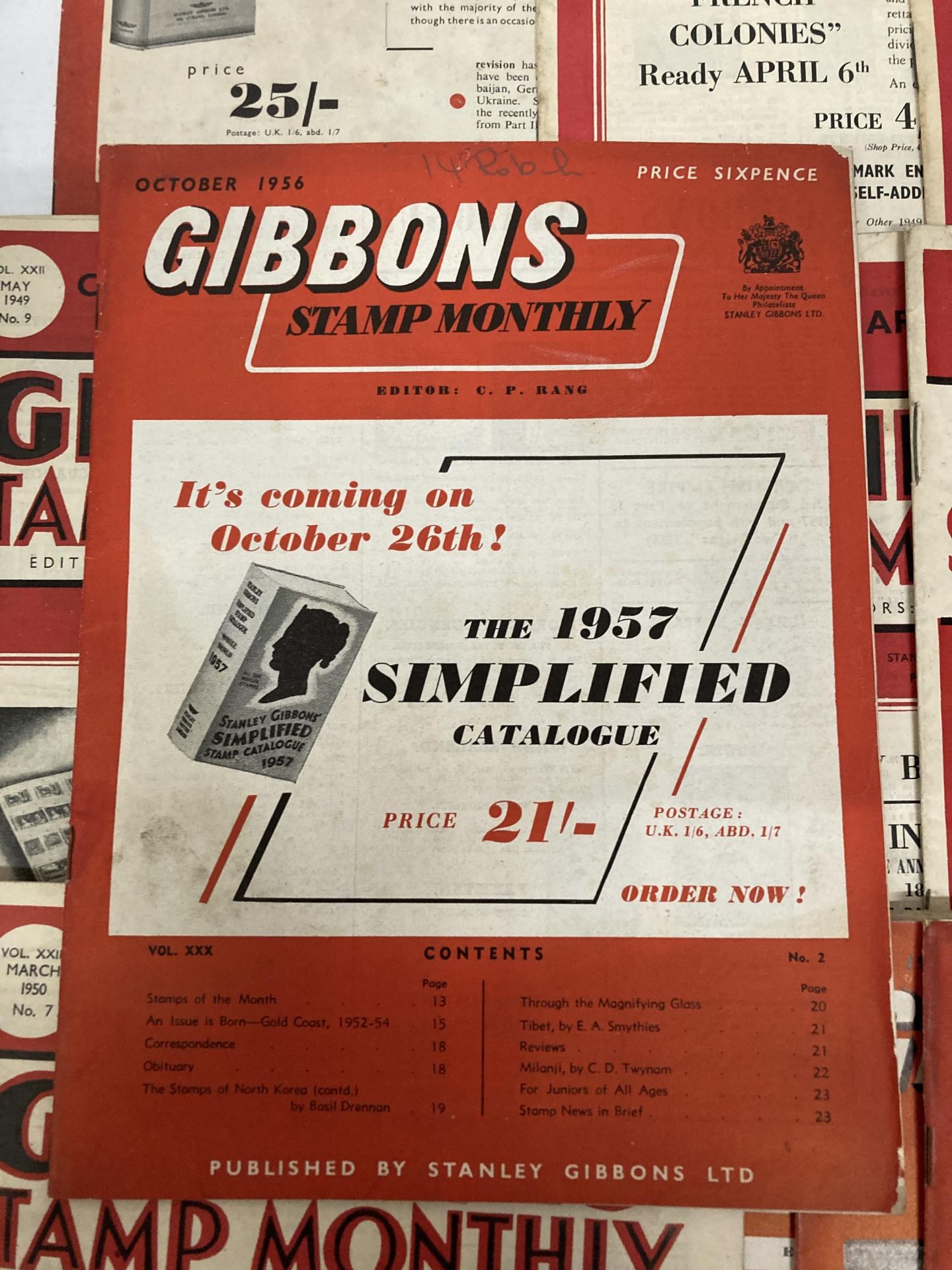 A QUANTITY OF GIBBONS STAMP MONTHLY 1949 - 1956 COLLECTION OF 24 PHILATELIC MAGAZINES IN USED - Image 5 of 10