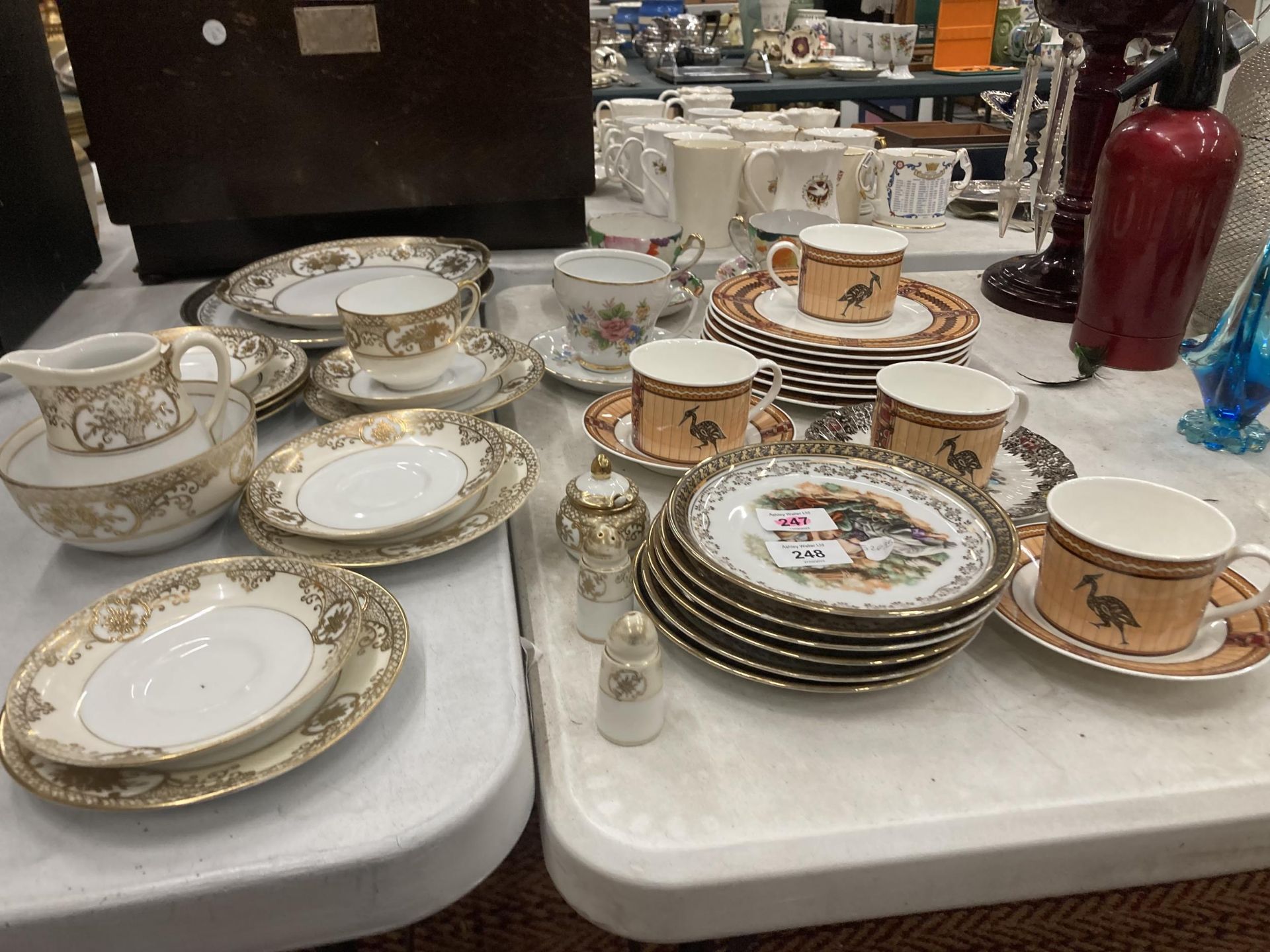 A MIXED GROUP OF CERAMIC TEA WARES - PART NORITAKE GILT TEA SET, BAVARIA, GERMAN BONE CHINA EXAMPLES - Image 6 of 6