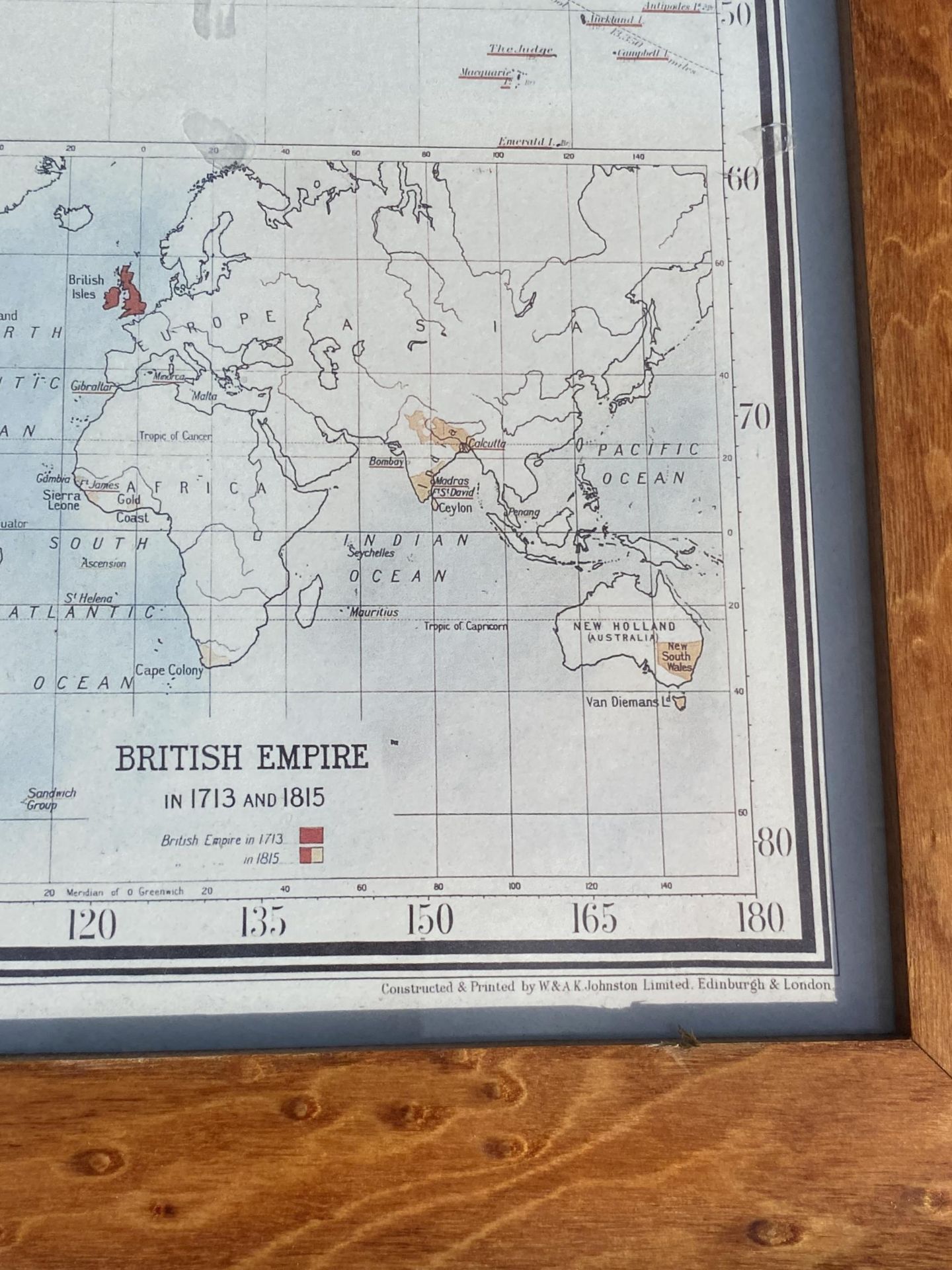 TWO FRAMED PRINTS TO INCLUDE THE HOWARD VINCENT MAP OF THE BRITISH EMPIRE, 1924, TWENTY-FIRST - Image 5 of 8