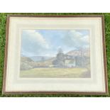 A FRAMED G.WATERS WATERCOLOUR OF CAPEL-Y-FFIN