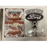 TWO FORD TIN PLATE SIGNS