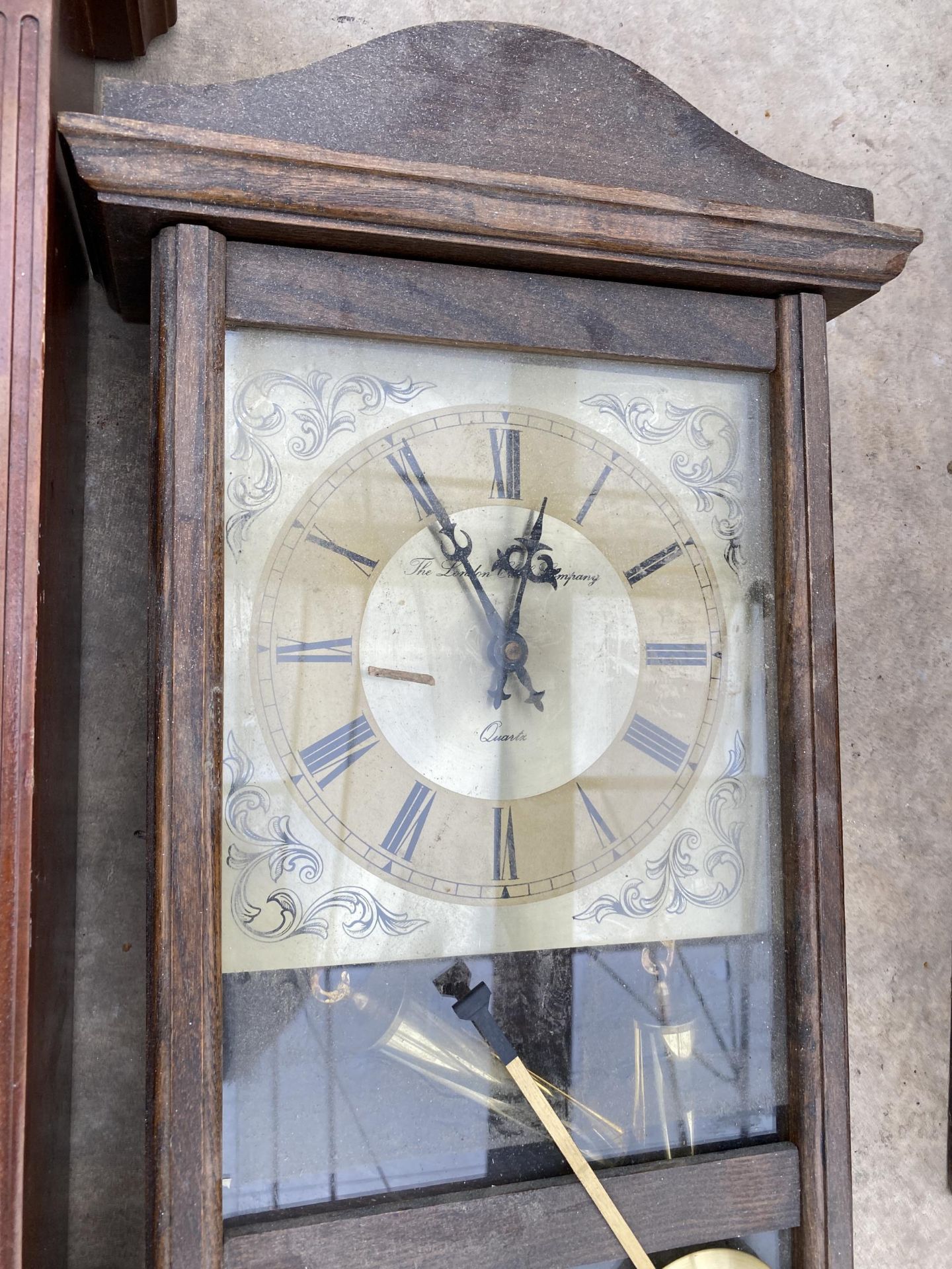 TWO CHIMING WALL CLOCKS AND A FURTHER QUARTZ WALL CLOCK - Image 3 of 4