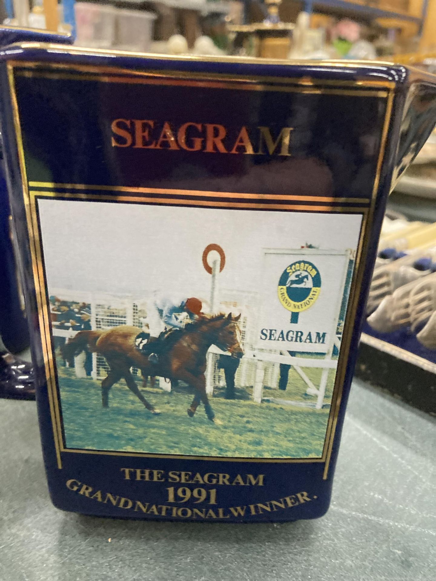 TWO MARTELL COGNAC WATER JUGS FEATURING GRAND NATIONAL WINNERS 'PAPILLON' (2000) AND 'SEAGRAM' ( - Image 5 of 5