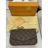 A GENUINE LOUIS VUITTON HANDBAG WITH THE ORIGINAL DUST COVER AND BOX