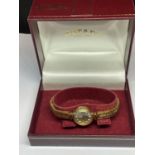 A ROTARY MECHANICAL WRIST WATCH IN A PRESENTATION BOX SEEN WORKING BUT NO WARRANTY