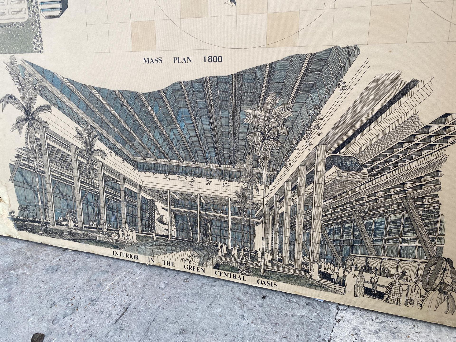 A SET OF FOUR VINTAGE AIRPORT DESIGN CONCEPT BOARDS - Image 6 of 8