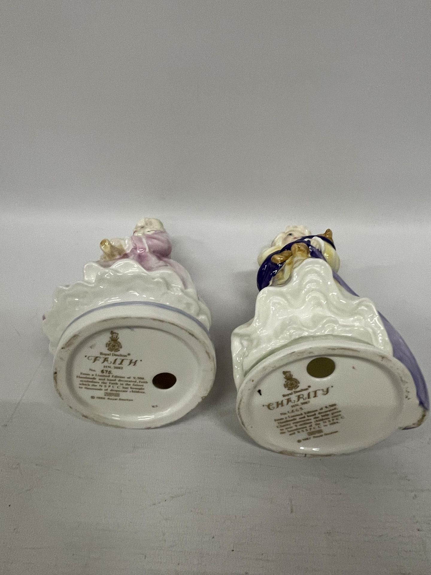 TWO LIMITED EDITION ROYAL DOULTON FIGURES - 'FAITH' HN3082 & 'CHARITY' HN3087 - Image 3 of 3