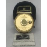 A HOUSE OF HARDY THE SOVEREIGN GOLD 5/6/7 FLY FISHING REEL IN ORIGINAL LINED CASE SERIAL NUMBER