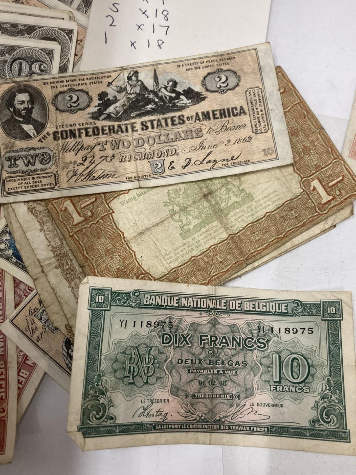 A LARGE QUANTITY OF BANK NOTES INCLUDING CONFEDERATE DOLLARS - Image 5 of 5