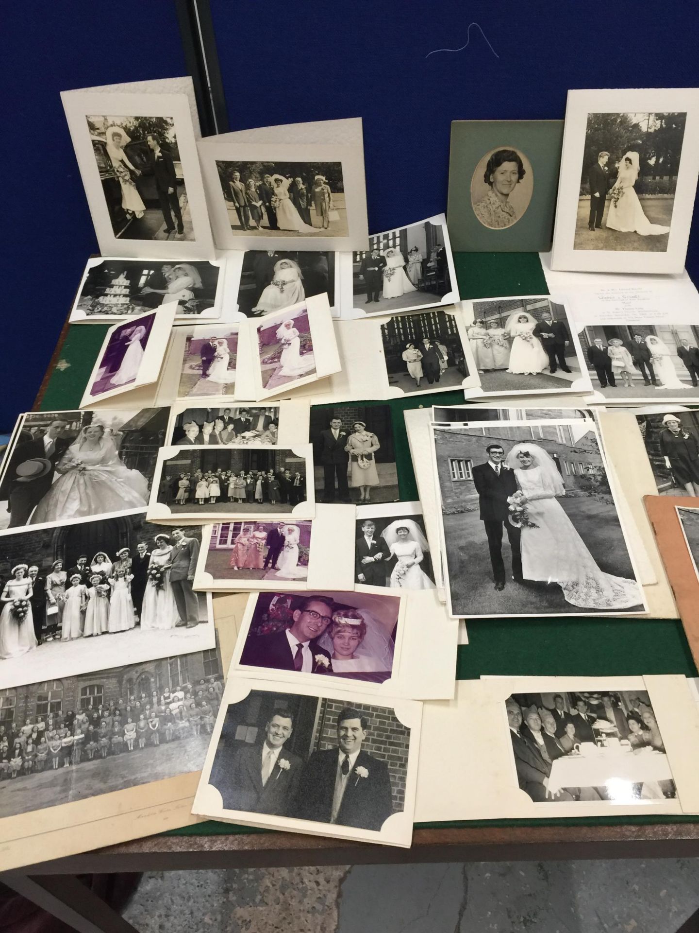 A QUANTITY OF VINTAGE WEDDING PHOTOGRAPHS, INVITATIONS ETC