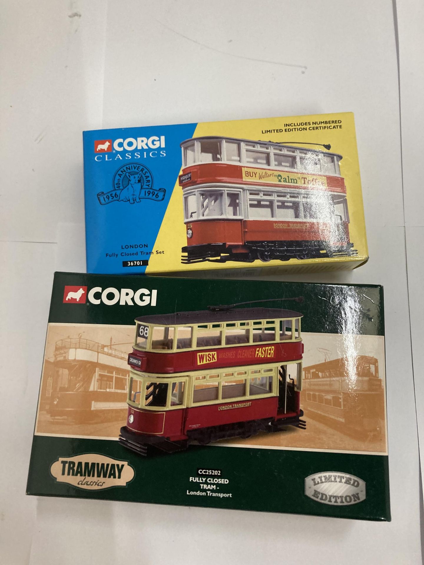TWO BOXED CORGI CLASSIC VINTAGE TRAMS