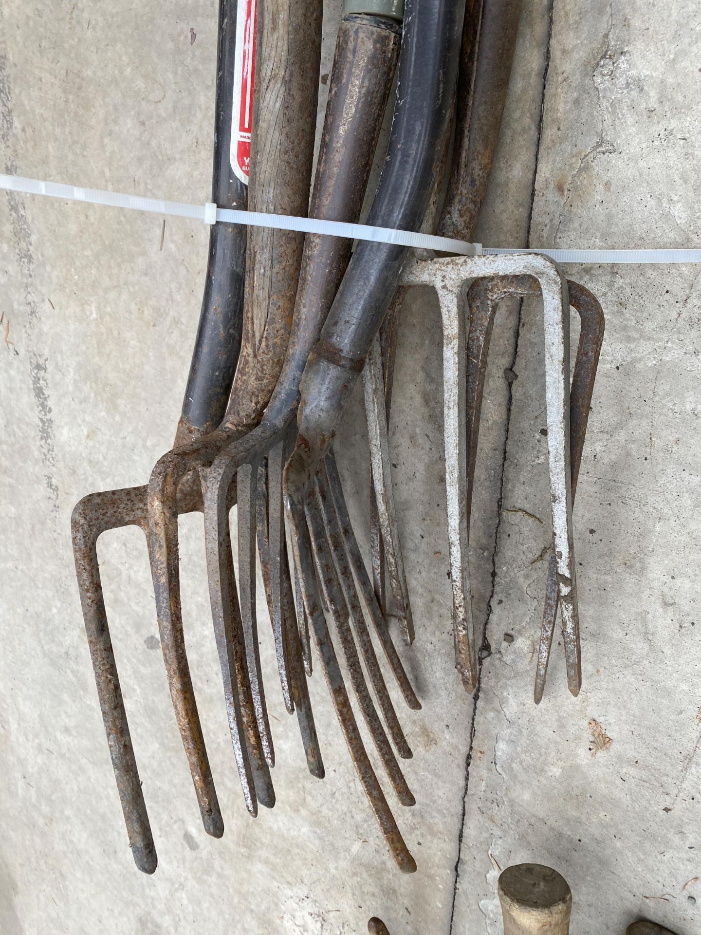 SIX VARIOUS VINTAGE GARDEN FORKS - Bild 3 aus 3