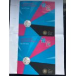 TWO SETS OF THE LONDON 2012 SPORTS COLLECTION OF 5 COINS