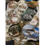 A LARGE COLLECTION OF CABINET/WALL PLATES WITH ANIMAL PICTURES - 18 IN TOTAL