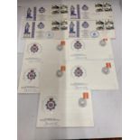 EIGHT FIRST DAY COVERS TO INCLUDE 1979 CELEBRATING 150 YEARS OF MODERN POLICING AND FOUR 1989