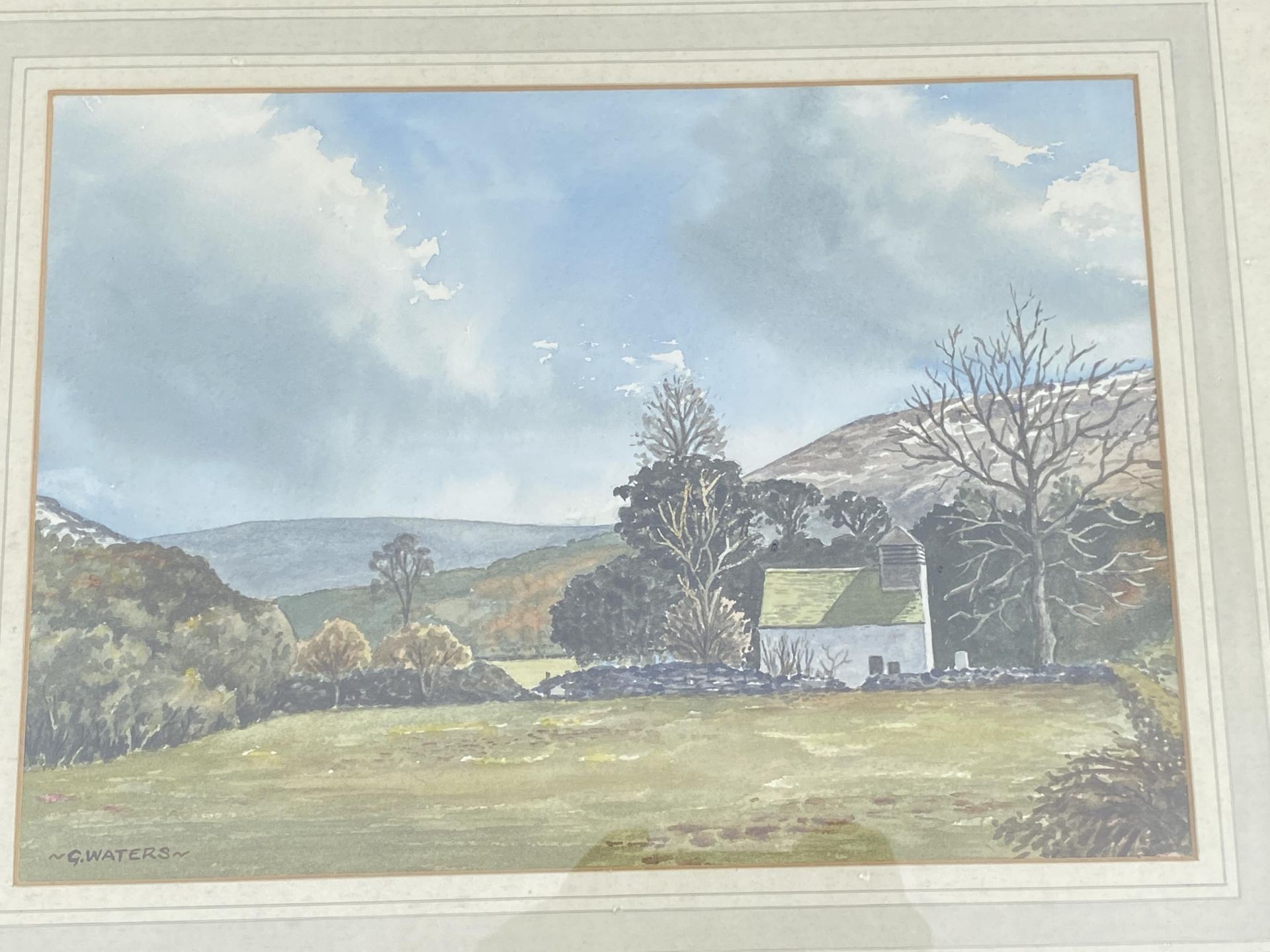 A FRAMED G.WATERS WATERCOLOUR OF CAPEL-Y-FFIN - Image 2 of 4